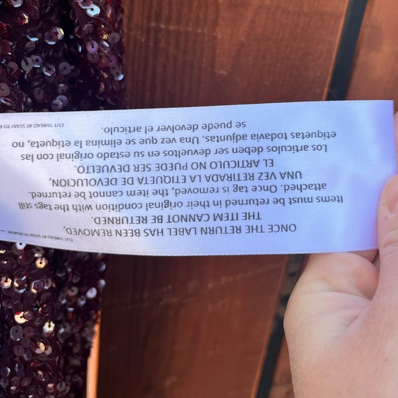 MAC DUGGAL 5510 SEQUINED SURPLICE MOHAGANY GOWN sz 10 - Picture 10 of 11